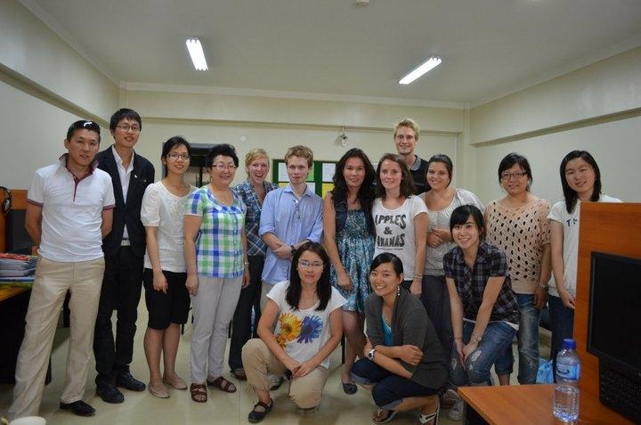 A group of Psychology volunteers poses with health care professionals for a picture during placement in Mongolia. Projects Abroad Care and Psychology interns pose with staff members of a Health Care Centre during their Psychology placements in Mongolia.